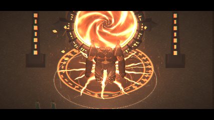 Lava Titan emerging from the volcano portal