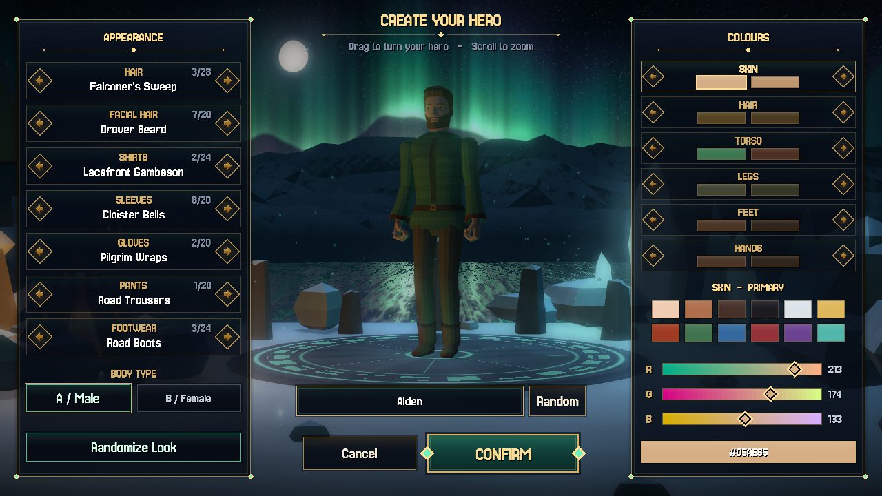 The Elderwild character creator