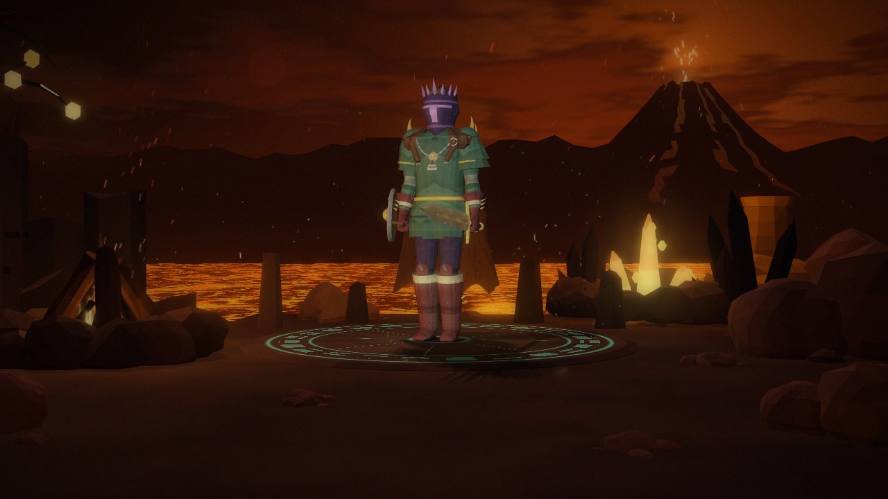 Character select over the volcano