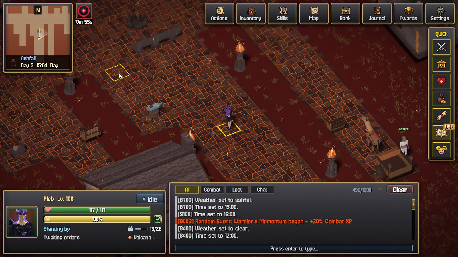 Volcano Town under ashfall