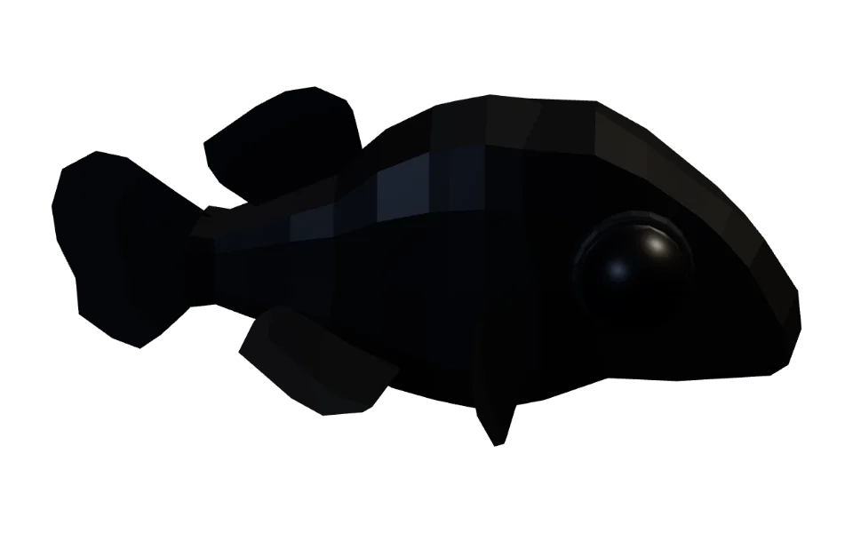 The Catfish in Elderwild Fishing, a low-poly 3D model seen from the side