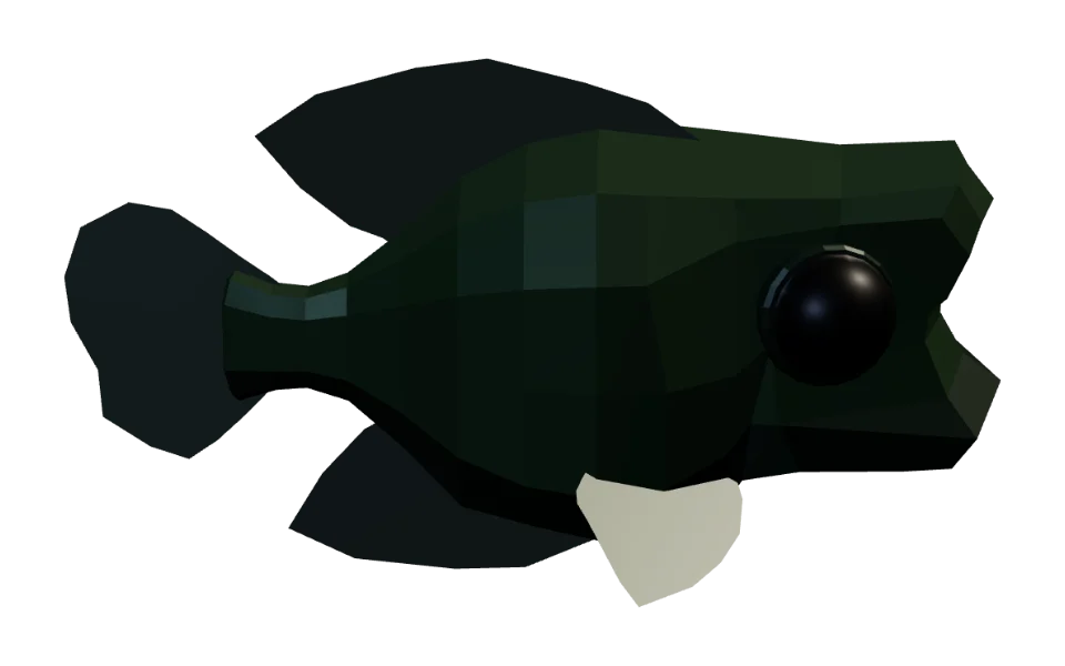 The Humphead Wrasse in Elderwild Fishing, a low-poly 3D model seen from the side
