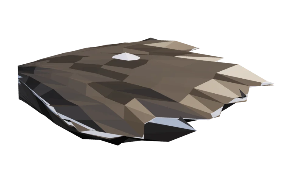 The Pearl Oyster in Elderwild Fishing, a low-poly 3D model seen from the side