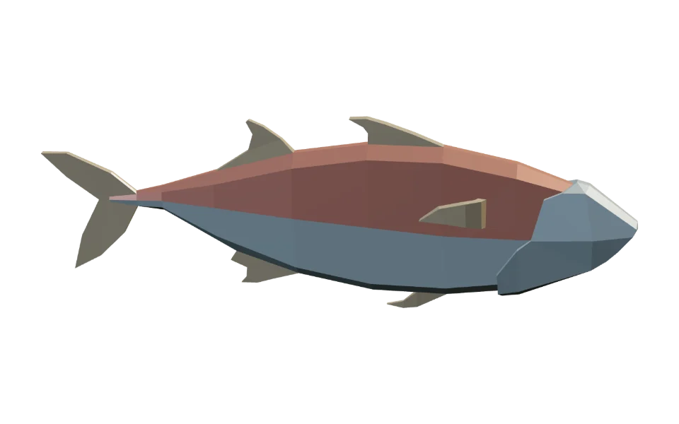 The Perch in Elderwild Fishing, a low-poly 3D model seen from the side