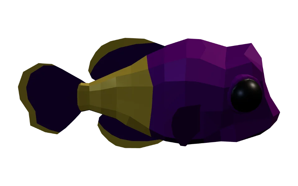 The Royal Gramma in Elderwild Fishing, a low-poly 3D model seen from the side