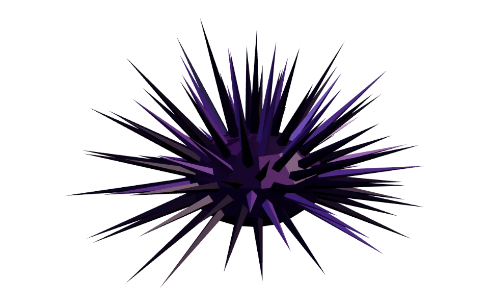 The Sea Urchin in Elderwild Fishing, a low-poly 3D model seen from the side