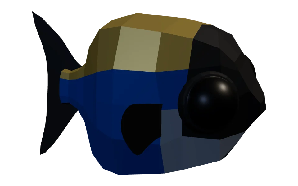The Tang in Elderwild Fishing, a low-poly 3D model seen from the side